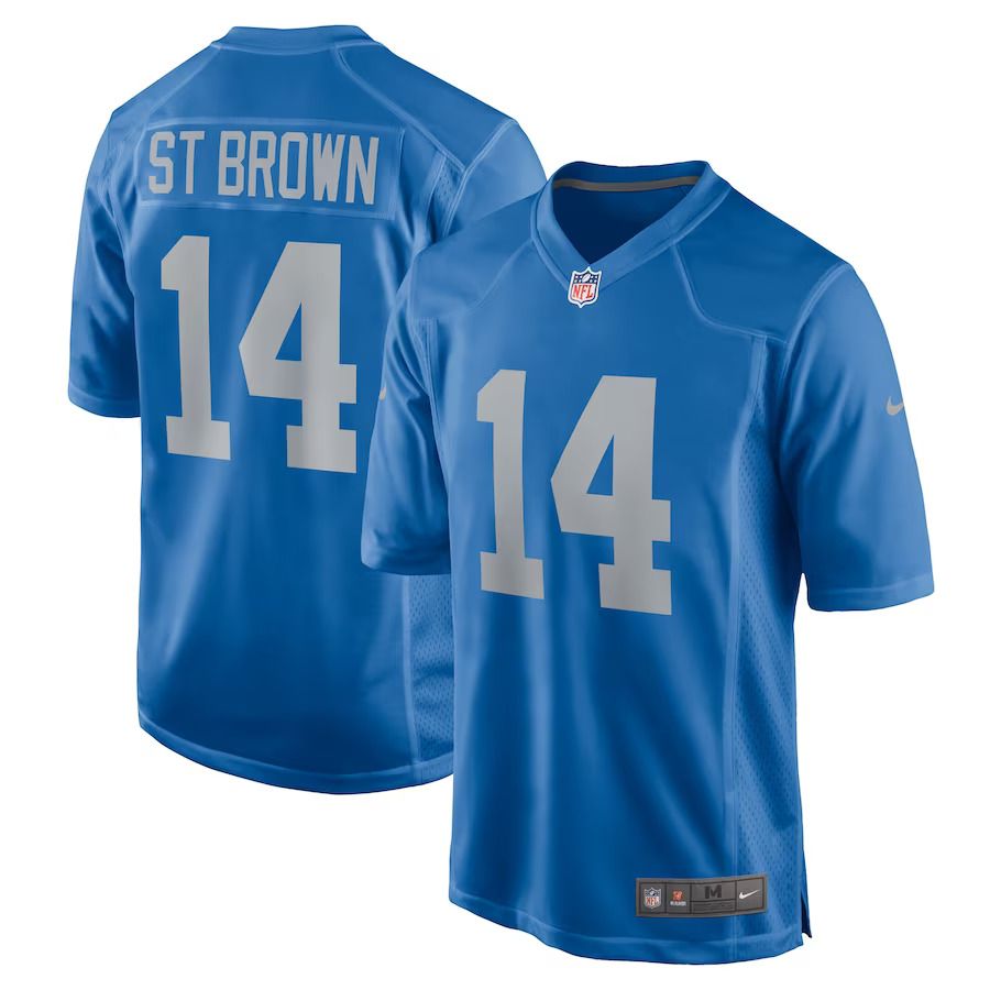 Men Detroit Lions #14 Amon-Ra St. Brown Nike Blue Player Game NFL Jersey->detroit lions->NFL Jersey